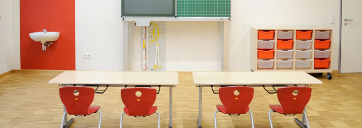 Klassenraum der Grund- und Hauptschule Wietzenbruch